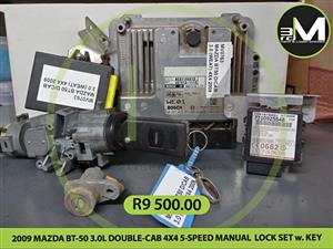 2009 MAZDA BT 50 3.0L DOUBLE CAB 4X4 5 SPEED MANUAL  LOCK SET w. KEY MV0763