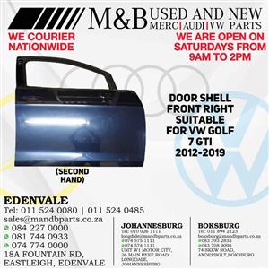 Door Shell Front Right (Second Hand) Suitable for VW Golf 7 GTI 2012-2019 