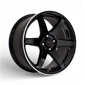 17″ A-Line Acid 4/108 Black Machine Lip Alloy Wheels