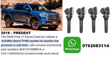 GWM P Series TPMS tyre pressure monitor sensors and valves 