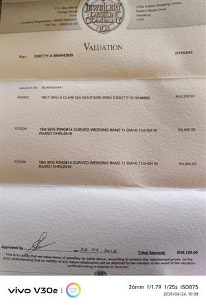 18CT Diamond ring with 2 bands - 0,63CT diamond