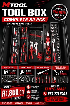 NEW MTOOL TOOL BOX COMPLETE 82PCS