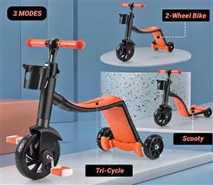 Kids 3 in 1 scooty tricycles for sale available on order not on hand