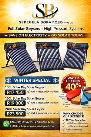 Solar Geyser supply and installation