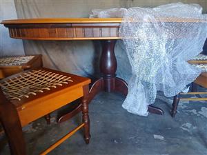 4 seater yellowwood & imbuia dining room Set