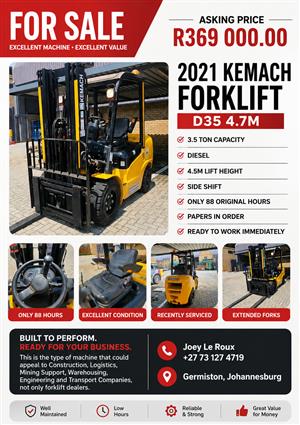 2021 KEMACH FORKLIFT D35