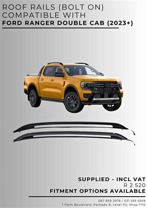 Roof Rails (Bolt on) compatible with Ford Ranger Double Cab(2023+) - supply