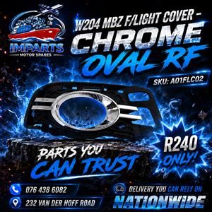 W204 MBZ F/LIGHT COVER - CHROME OVAL RF