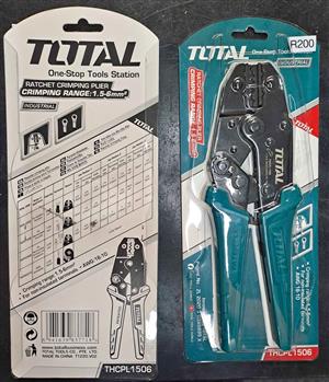 Brand New Total Tools Ratchet Crimping Plier, Crimping Range: 1.5-6mm◇