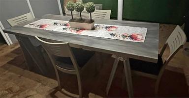 6 seater table with 4 chairs
