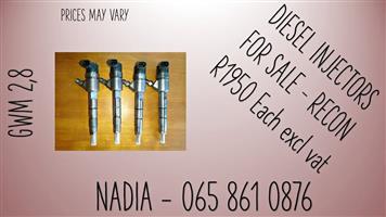 GWM 2,8 DIESEL INJECTORS FOR SALE WE SELL OR RECON