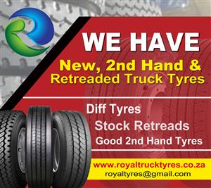 TRUCK TYRES WITH DEEP TREAD OF ABOUT 50-80% TREAD DEPTH,GUARANTEED,GOOD DISCOUNTS OFFERED