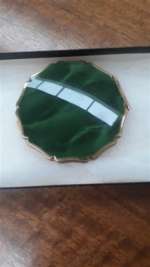 VINTAGE Stratton Emerald Green Enamel Queen Powder Compact for sale  Randburg