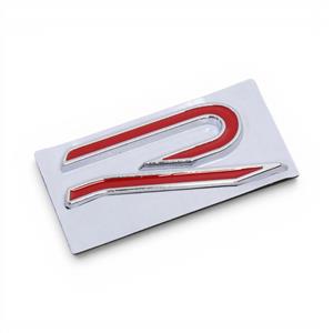 Mk8 R Design Rear Badge - Red & Chrome (65x35mm)