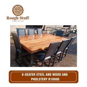 8-Seater Steel and wood and upholstery R18000