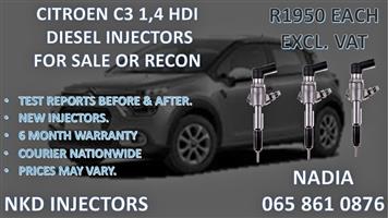 CIRTOEN C3 1,4 HDI DIESEL INJECTORS FOR SALE. REBUILT AND TESTED