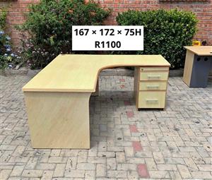OFFICE LSHAPE DESK WITH DRAWERS