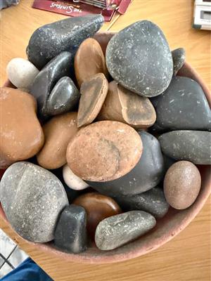 Hot stone pebbles for massage