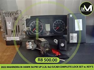 2022 MAHINDRA M HAWK S6 PIK UP 2.2L 4x2 SCAB COMPLETE LOCK SET w. KEY’S MV0778