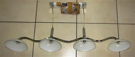 Flow 4 Chrome & Frosted Glass Pendant Ceiling Light