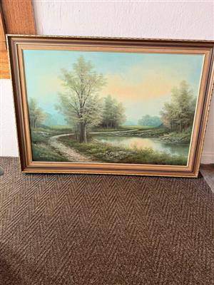 Vintage landscape original painting