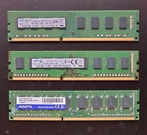 4 Gig PC Ram DDR 3 and DDR 4 R150.00 Each Used