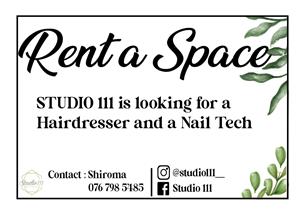 Hairdresser required - Rent a space