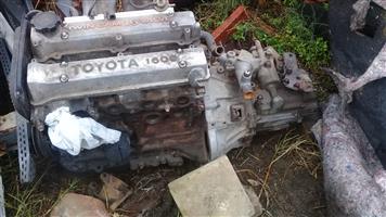 Toyota 4AGE -3 complete motor + gearbox  for sale or swop. 