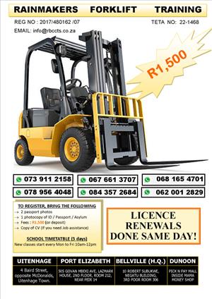 Forklift training  special at Rainmakers business consultant register today 