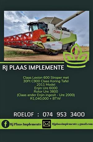 Claas lexion 600+ 30ft koring tafel
