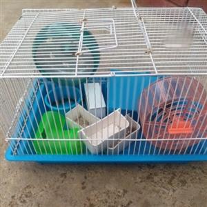 Hamster cage with toys 