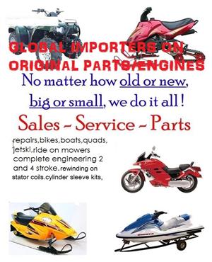 SERVICES/REPAIRS/PARTS TO ALL MOTORCYCLES/ATV/GOLF CARTS/