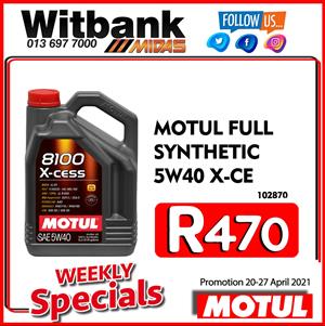 Motul Full Synthetic 5W40 X-CE ONLY R470 at Midas Witbank!