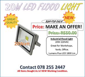 MAKE AN OFFER! | 2 LEFT.... LED Industrial Flood Light 20 Watt, 220 VAC |  MAKE AN OFFER!