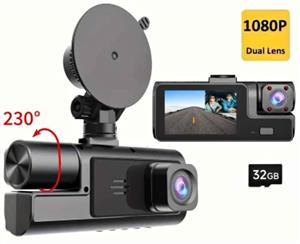 Dual Camera Dash Cam front and back plus SD Card 64GB