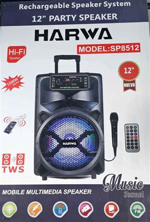 12" Bluetooth Rechargable Trolley Speaker with mic and remote, NEW with 1 year warranty and FREE DEL