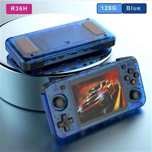  Brand New R36H Retro Handheld Console – 128GB – 20 000+ Games – PS1/NES/SNES/N64/Genesis – Blue