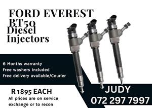 Ford Everest BT50 Diesel Injectors for sale on service exchange or to recon