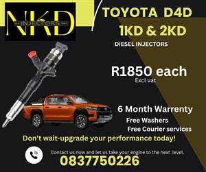 TOYOTA D4D 1KD & 2KD DIESEL INJECTORS FOR SALE