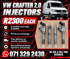VW CRAFTER 2.0 INJECTORS FOR SALE WITH WARRANTY INCLUDED 