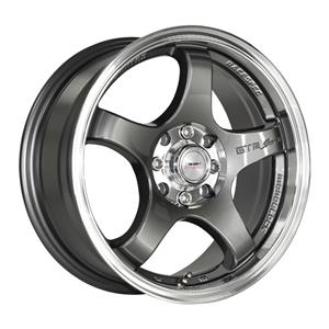 15″ A-Line Rocco 4/100 & 4/108 Gunmetal Machined Lip Alloy wheels