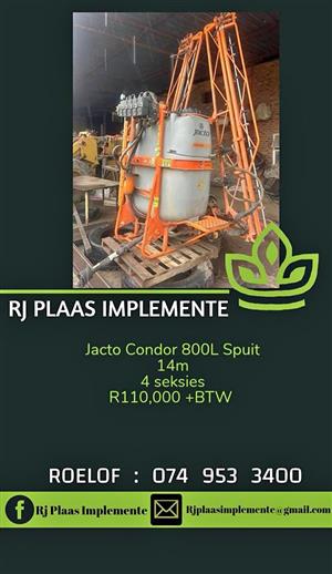 Jacto Condor 800L 14m Spuit
