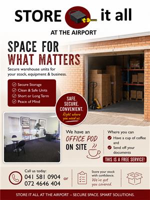 STORAGE UNITS IN PORT ELIZABETH, CLOSE TO PE AIRPORT IN WALMER, PORT ELIZABETH