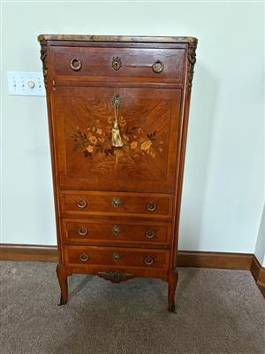 Antique French Louis XV marquetry secretary desk