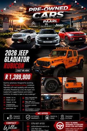 2026 Jeep Gladiator Rubicon 3.6LT V6 4x4