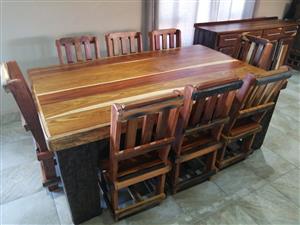 8 Seater Sleeper Wood Dining Room Suite