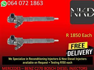 MERCEDES C270 BOSCH DIESEL INJECTORS FOR SALE