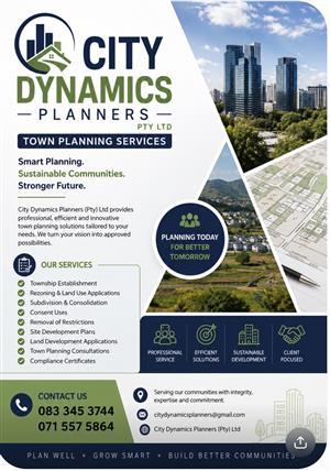 Town Planning Services: Rezoning, Consent Use, Township Establishment, Filling 