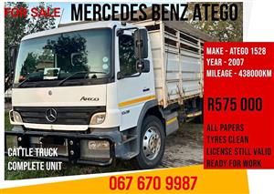 2007 -Mercedes Benz ATEGO 1528 Cattle Truck -Complete Unit - Excellent Condition
