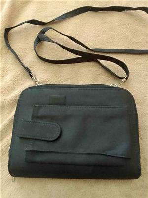 Bag black with pocket book & wallet